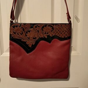 Beautiful Red and Brown Leather Women's Bag
